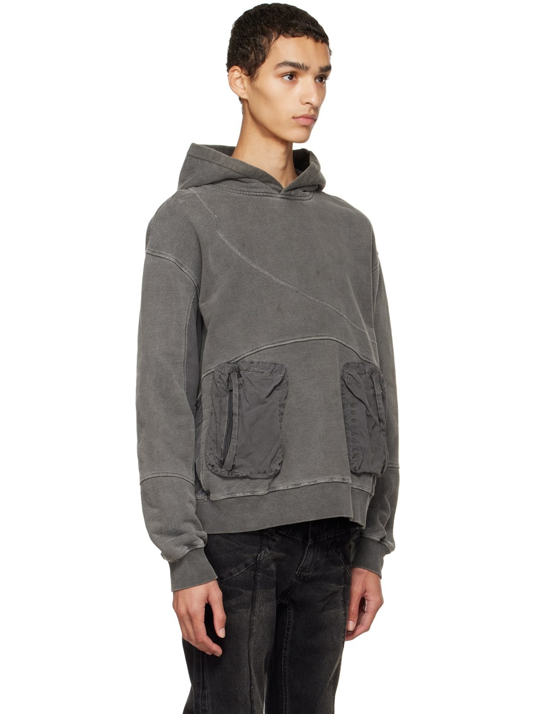 Gray 'Filtered Reality' Cold-Dye Hoodie - 2