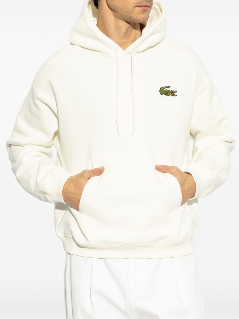 LACOSTE logo-appliqué hoodie outlook