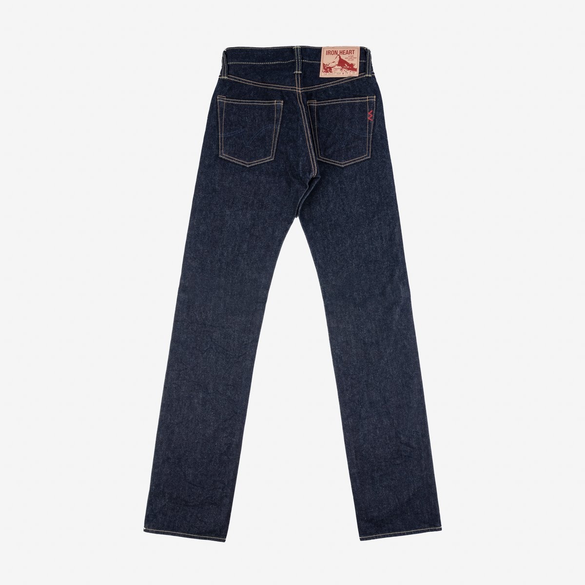 IHxSJF-634 14oz Iron Heart x SJF Selvedge Denim Straight Cut Jeans - Indigo - 5