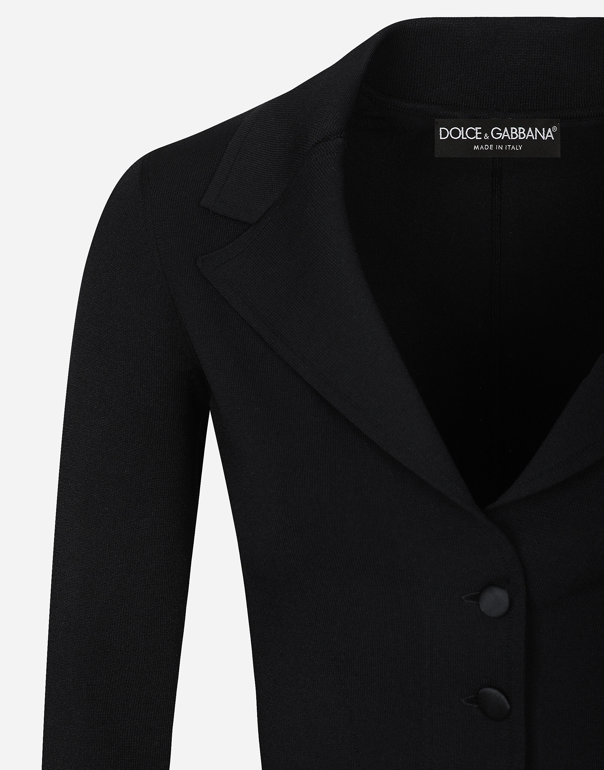 Short stretch viscose knit jacket with DG logo - 5