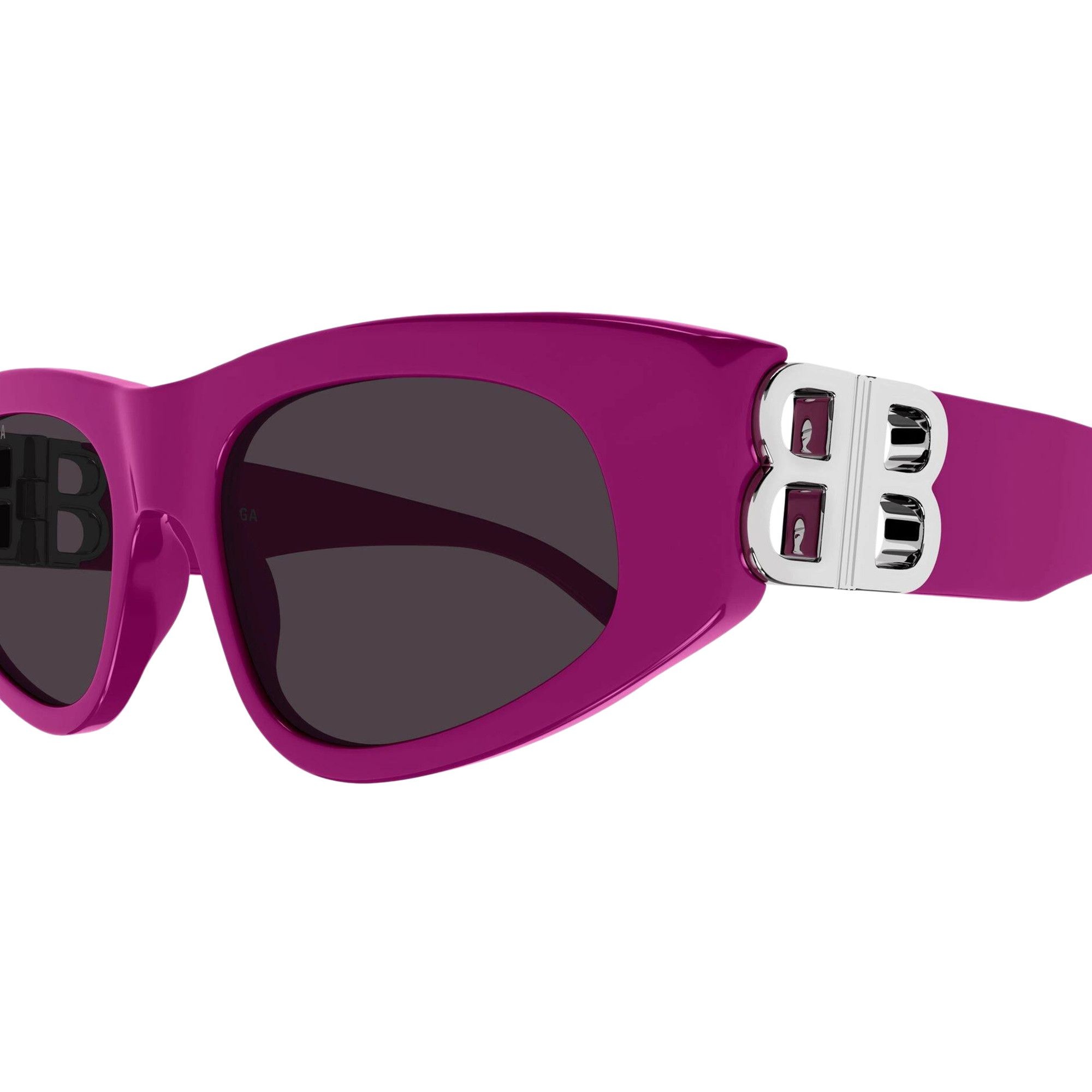 Balenciaga Cat Eye Sunglasses 'Fuchsia/Silver/Grey' - 3