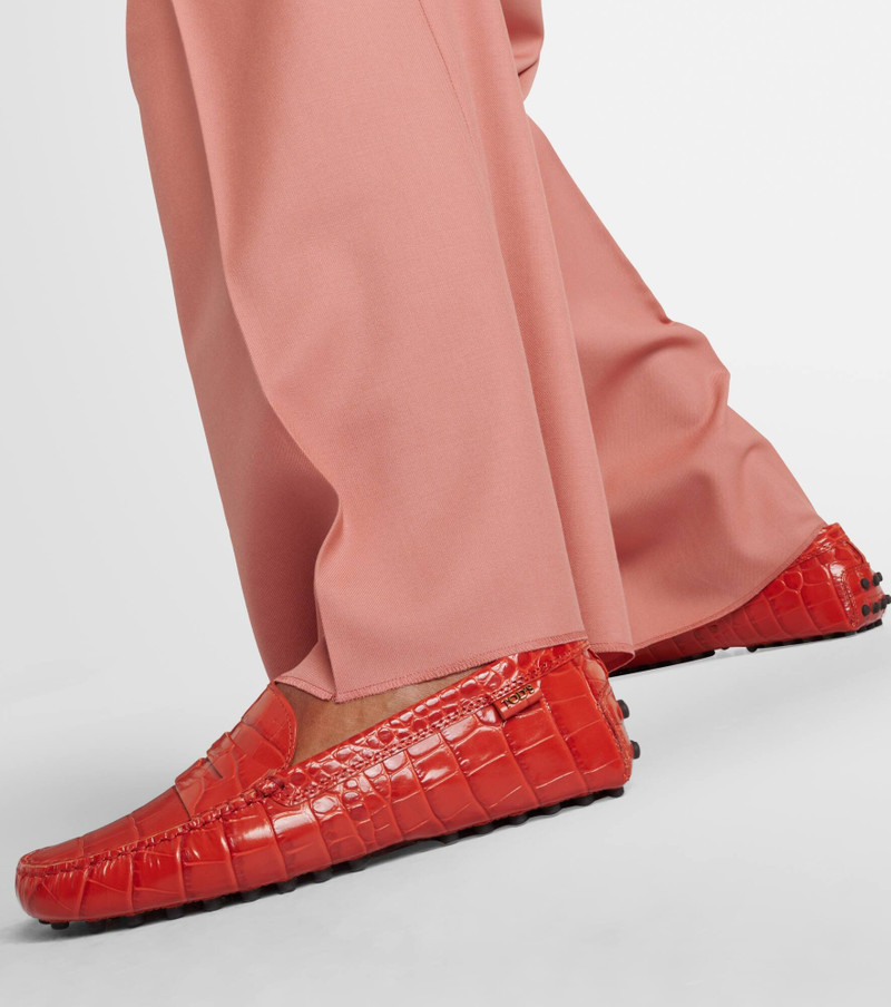 Gommino croc-effect leather loafers 4