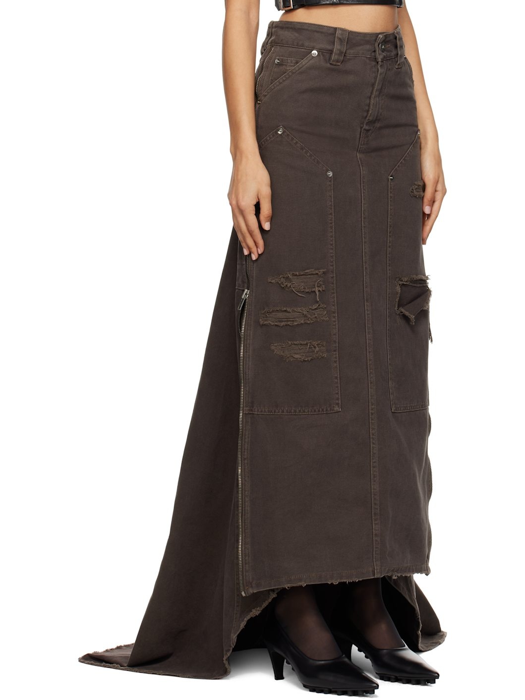 Brown Workwear Maxi Skirt - 2