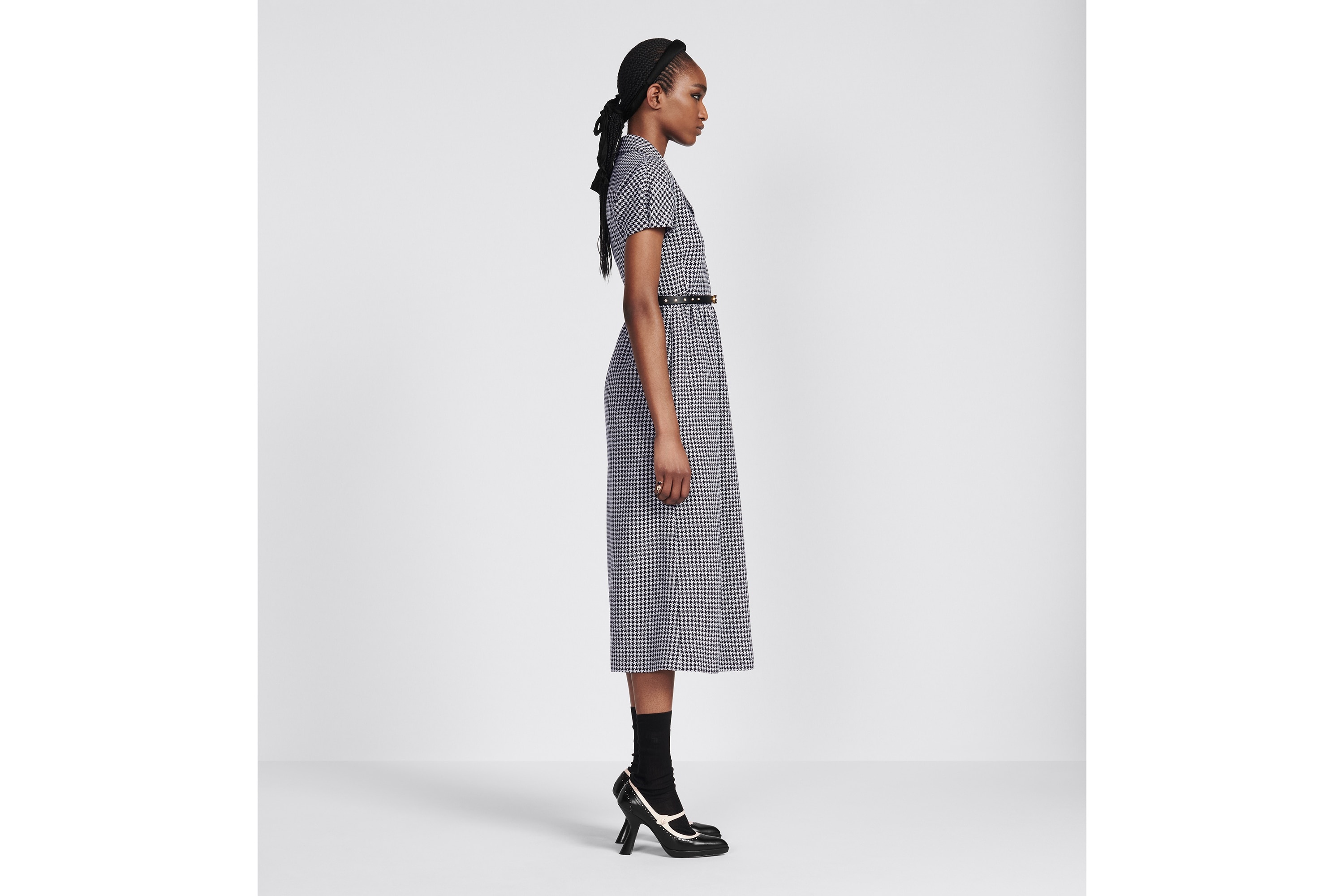 Regular-Fit Mid-Length Dress with Puff Sleeves - 5