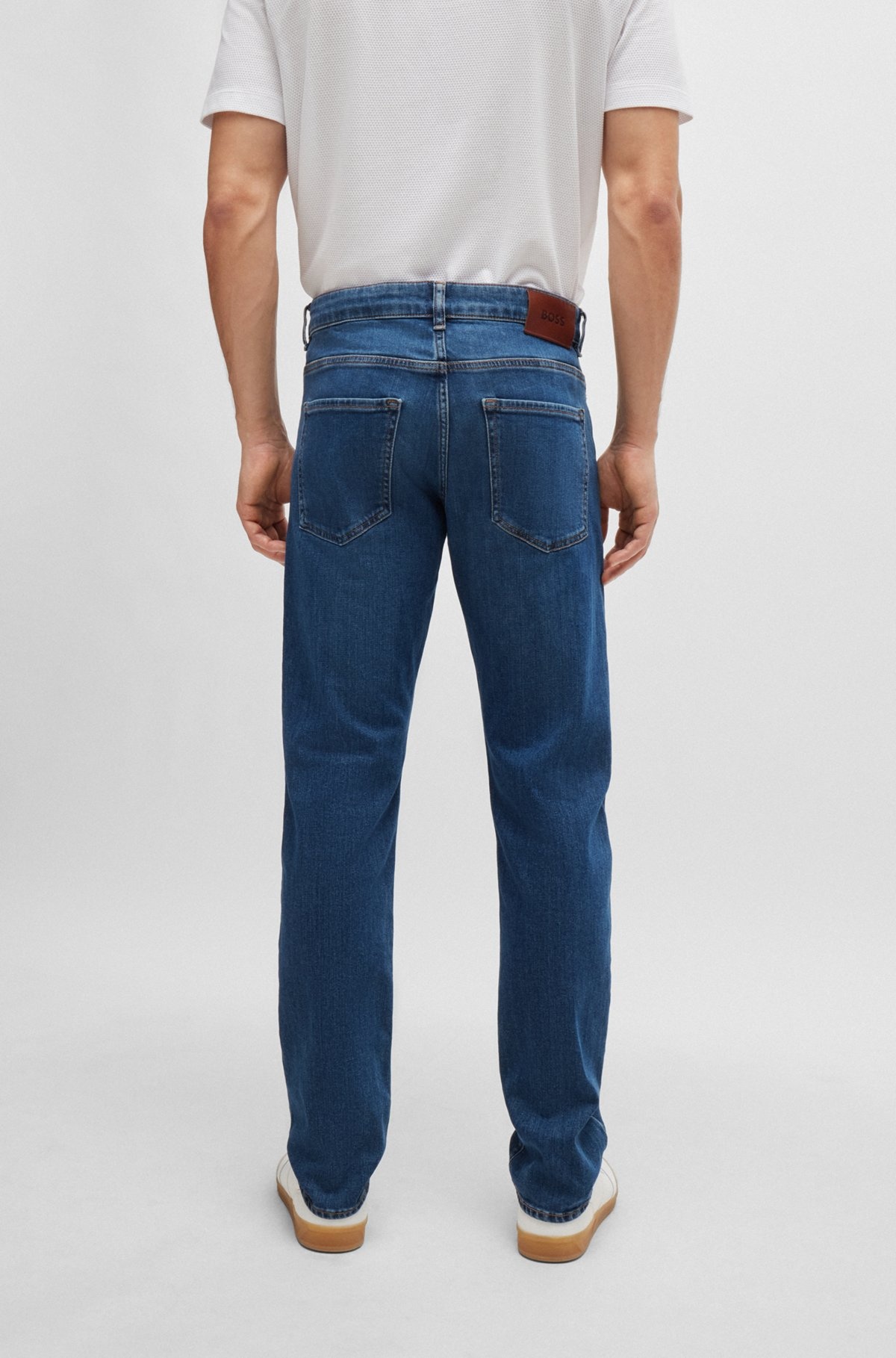 SLIM-FIT JEANS IN BLUE COMFORT-STRETCH DENIM - 4