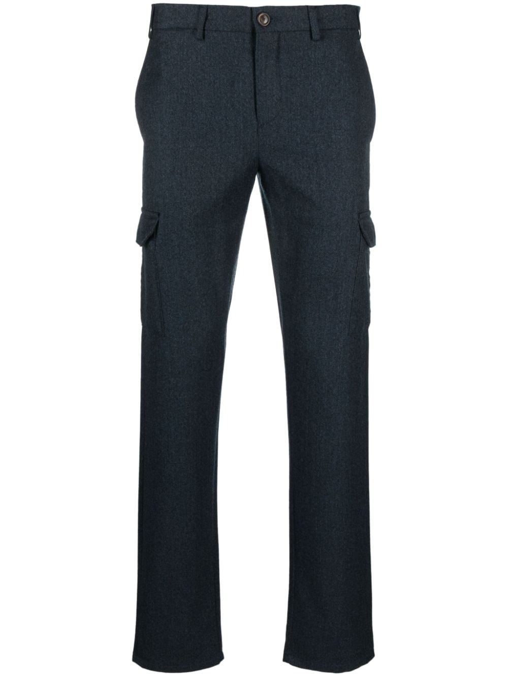 slim-cut wool cargo trousers - 1