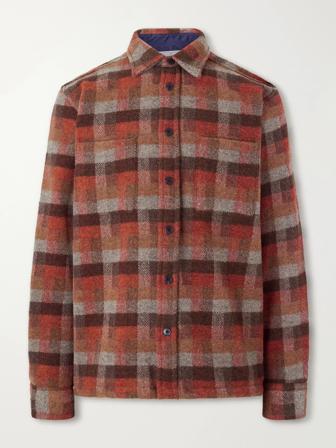 Agripa Checked Wool-Flannel Overshirt - 1