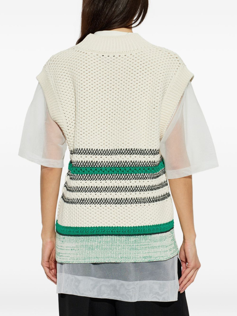 striped V-neck vest 5