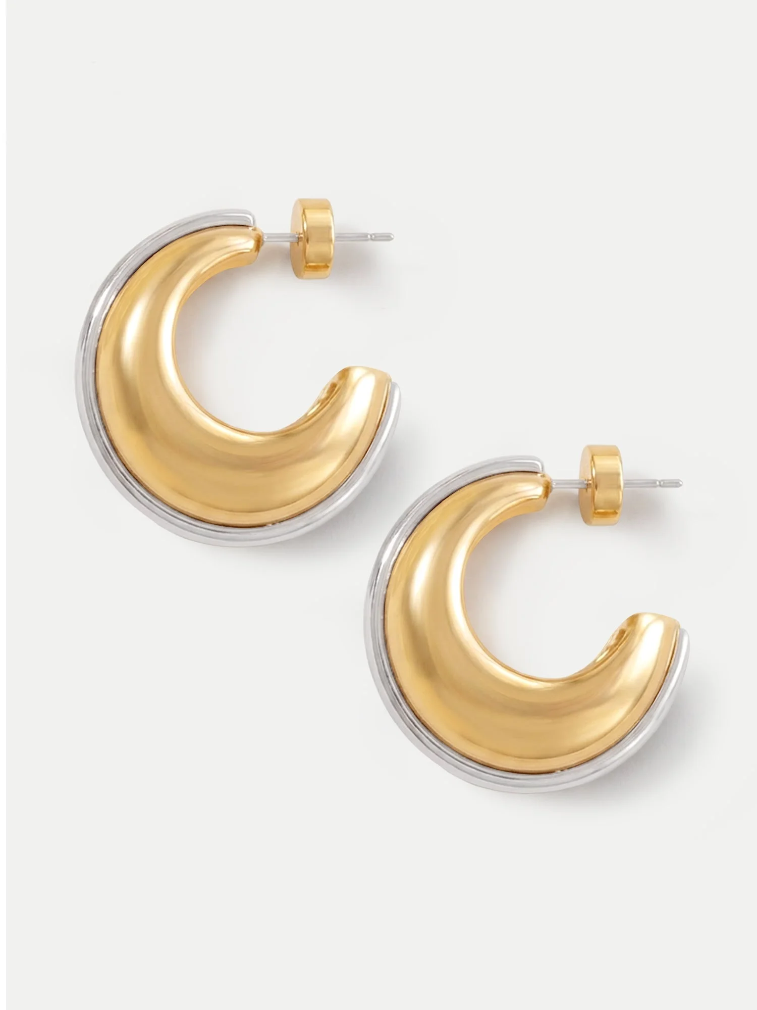TWO-TONE HOOP EARRING - 1