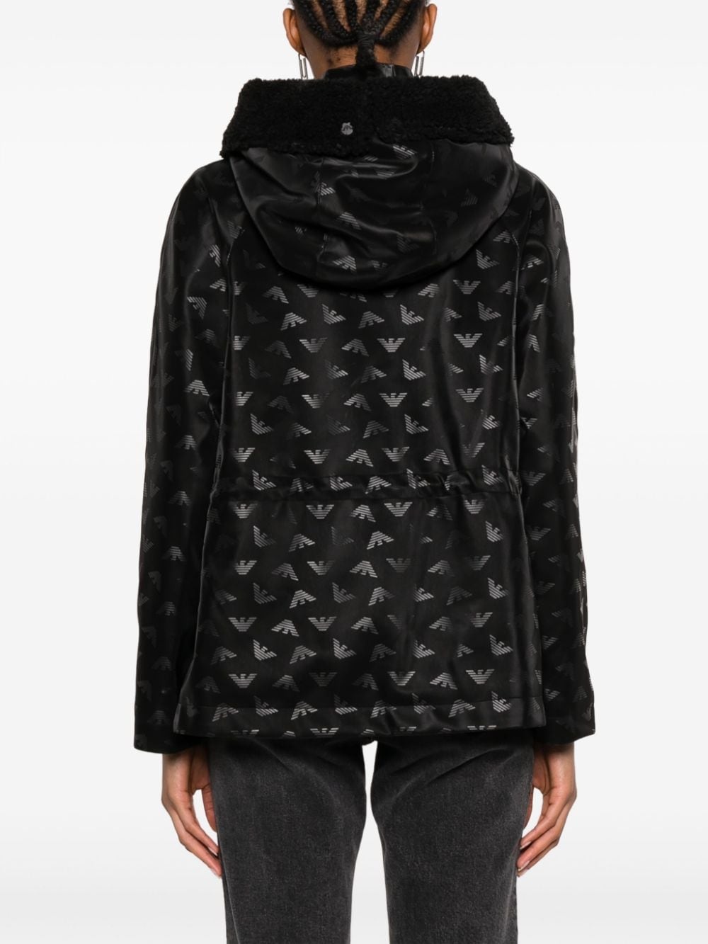 logo-print tonal hooded jacket - 4