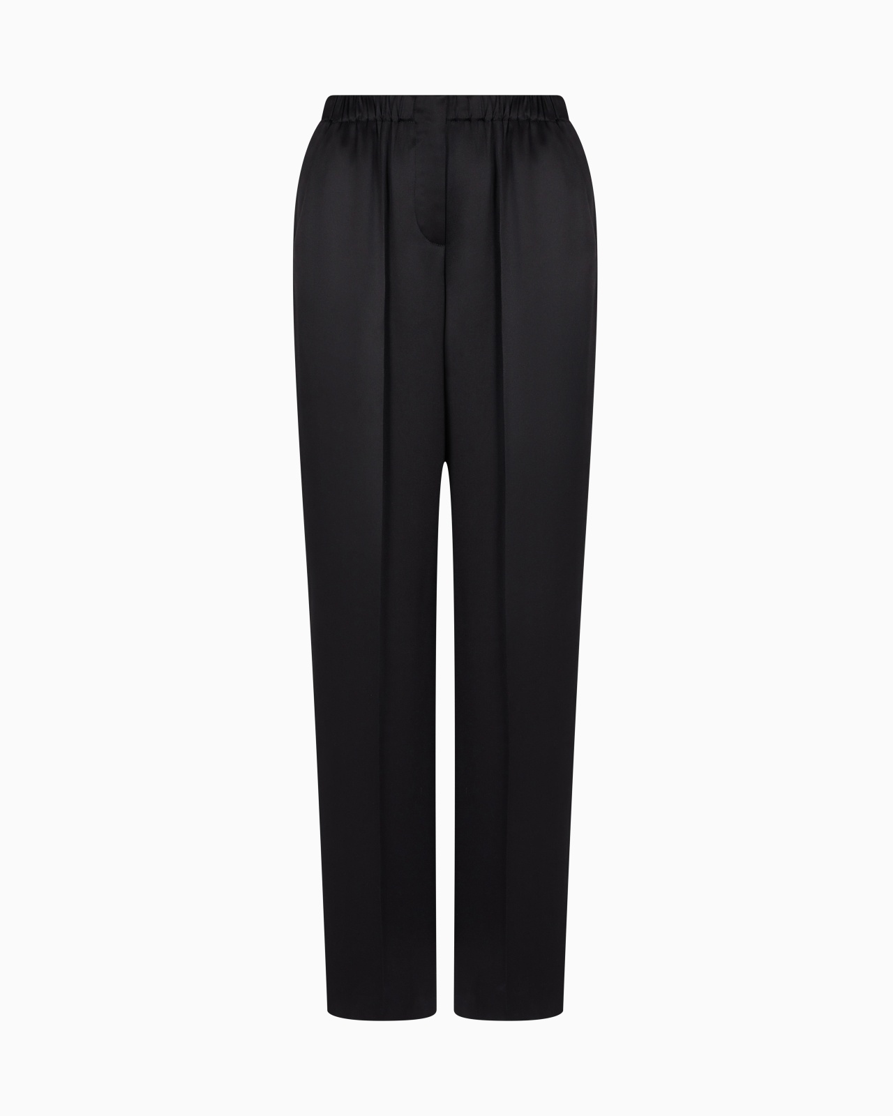 STRAIGHT-CUT TROUSERS IN DOUBLE SILK SATIN - 1