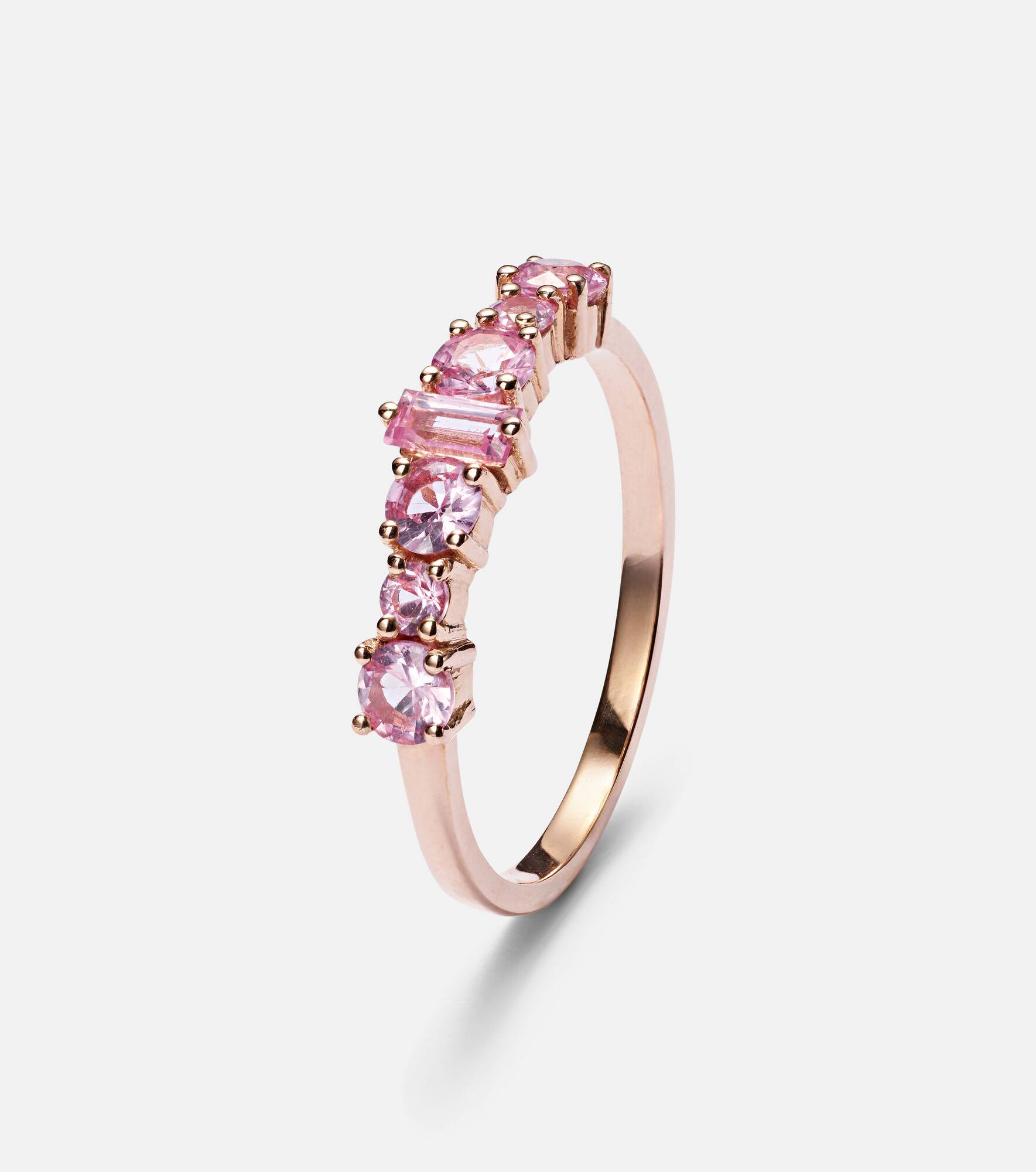 Rivulet 18kt rose gold ring with sapphires - 4