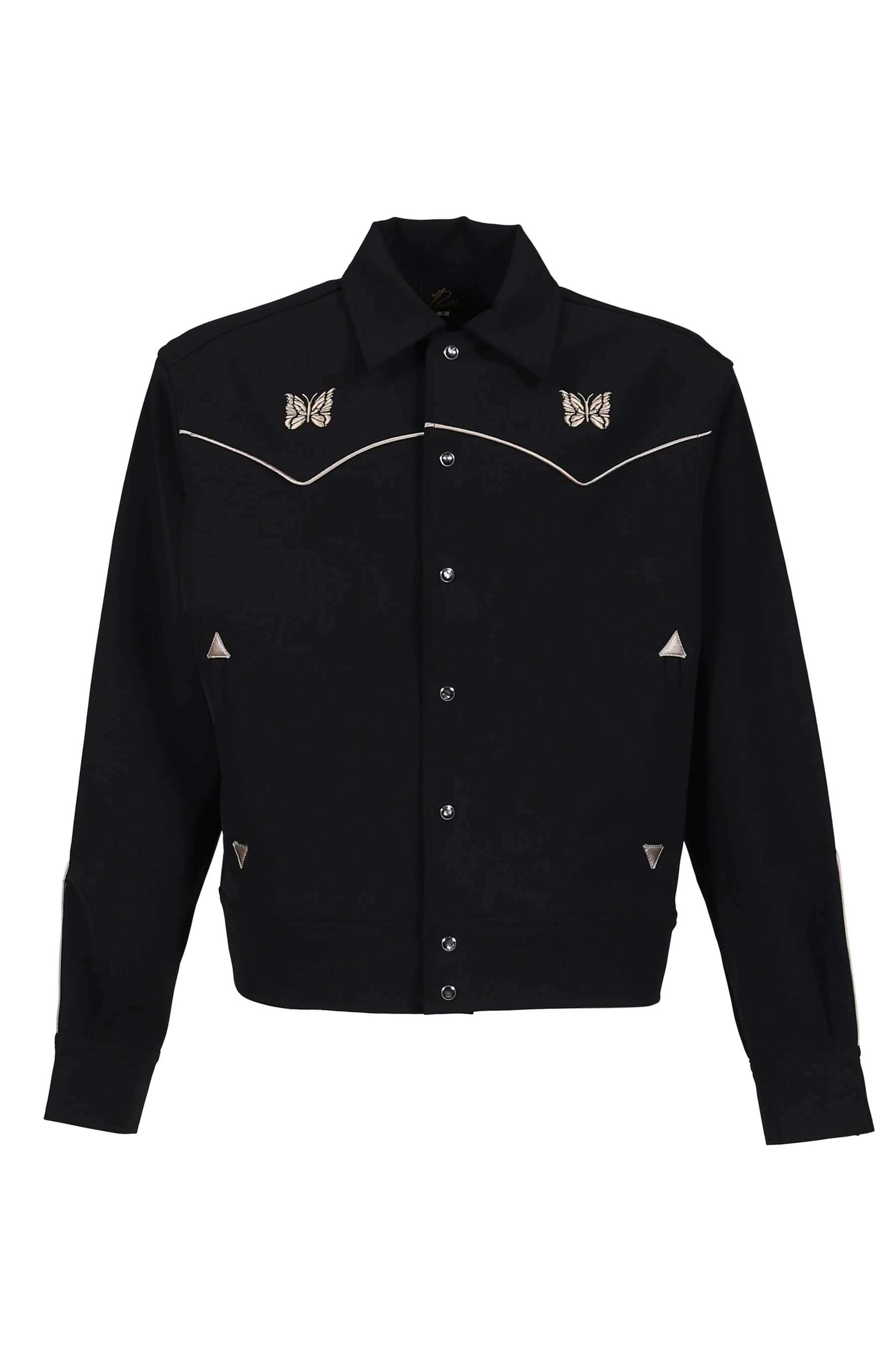 PIPING COWBOY JACKET - POLY DOUBLE CLOTH / BLK - 1