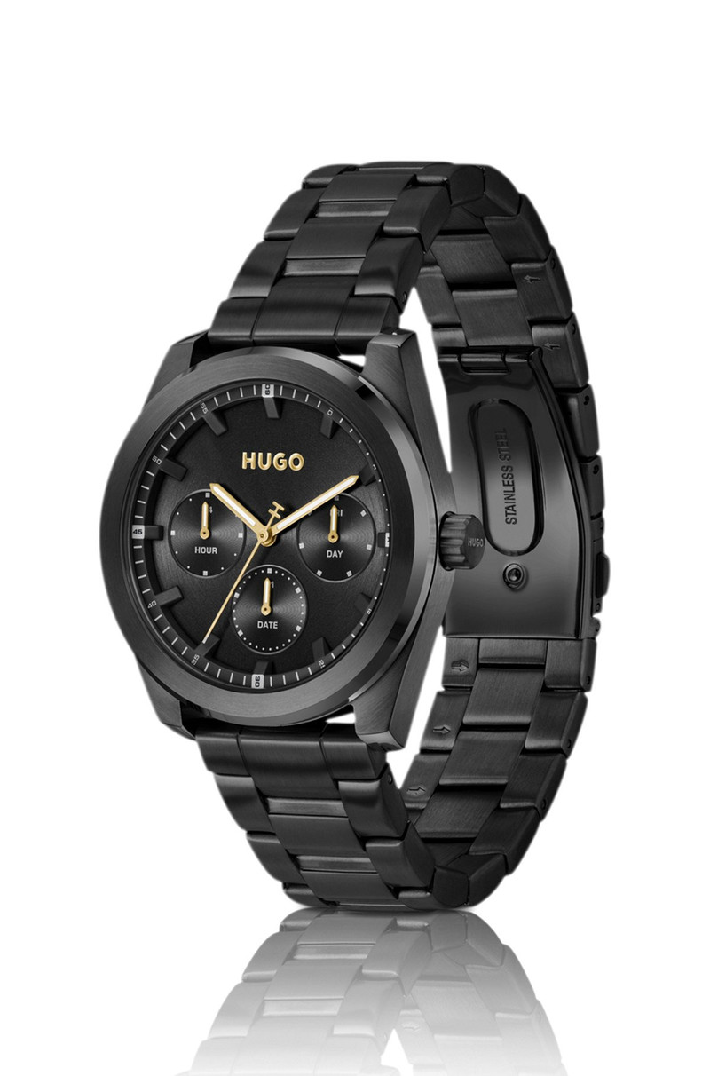 HUGO BLACK-PLATED WATCH WITH TONAL DIAL outlook