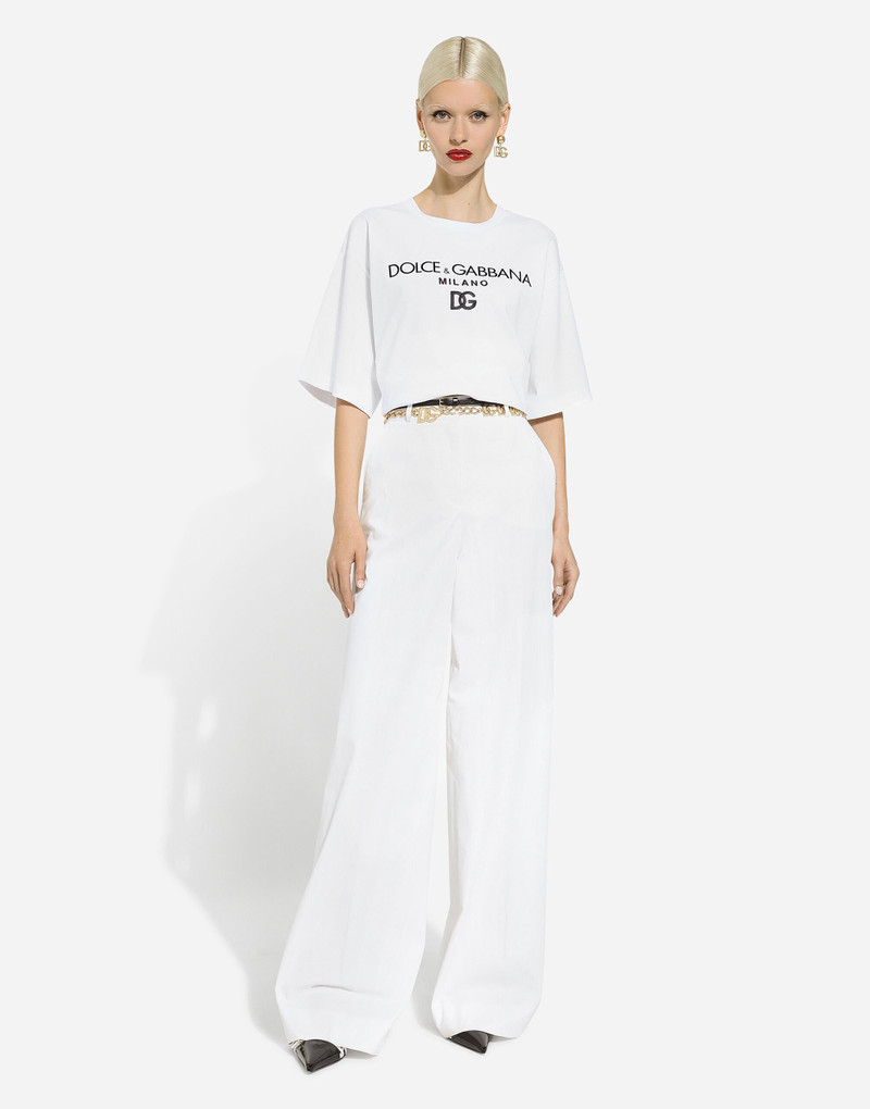 Dolce & Gabbana Flared cotton gabardine pants outlook