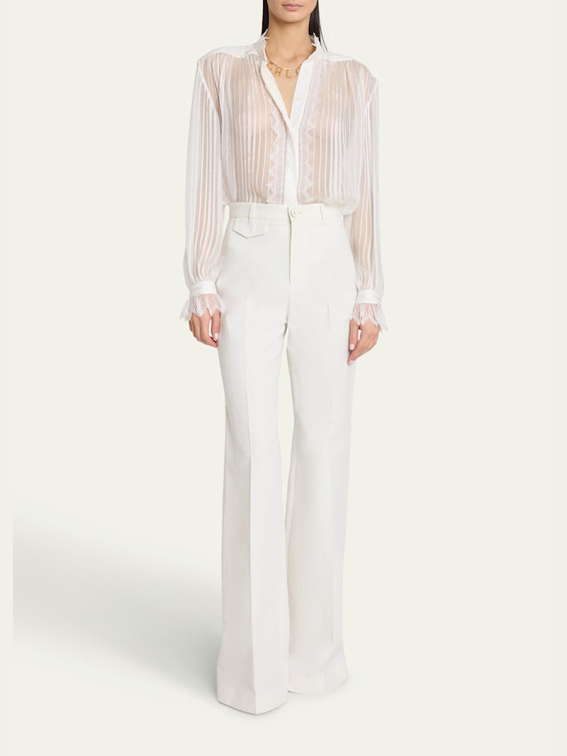 Chloé High-Rise Wide-Leg Cotton Pants outlook