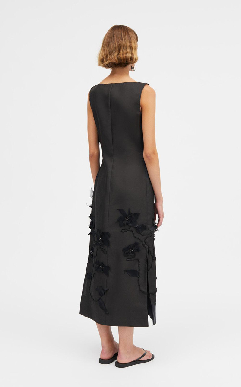 Dove Atelier Silk-Wool Twill Midi Dress black 5