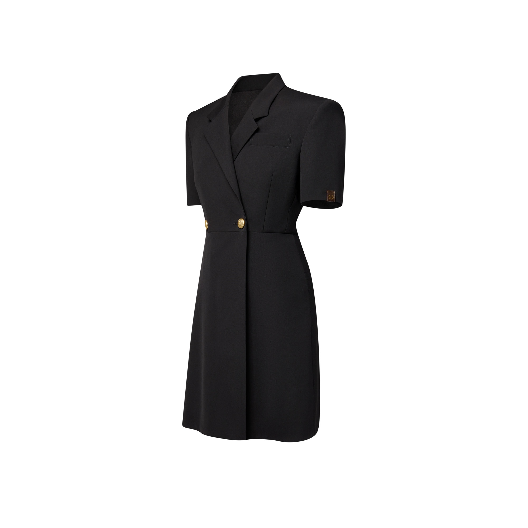 Short-Sleeved Tailored Wrap Dress - 2