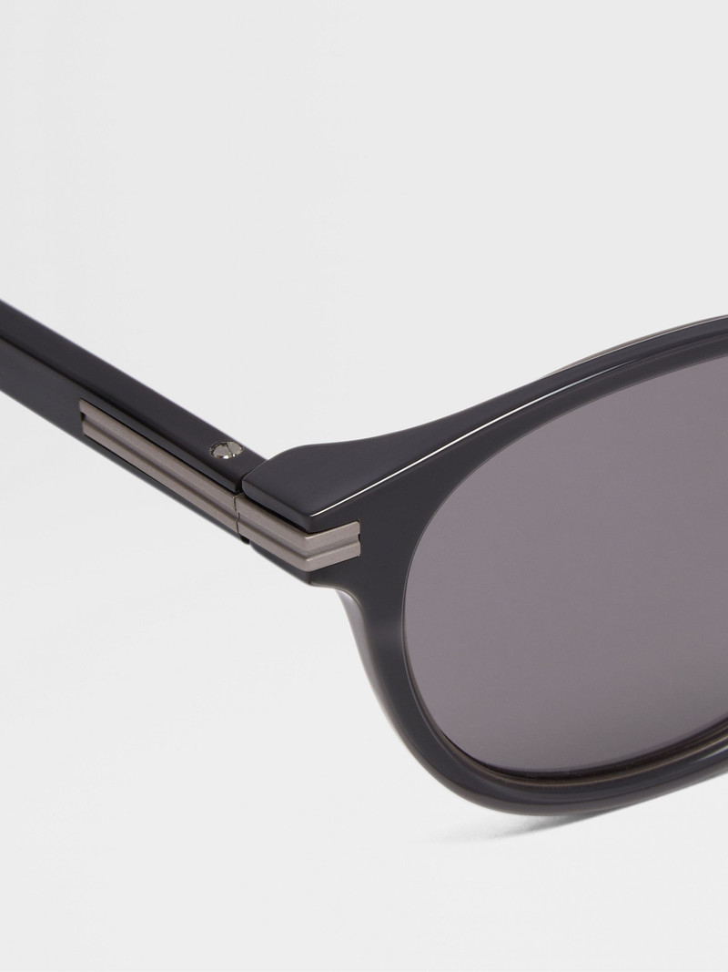 ZEGNA GREY ACETATE AND TITANIUM SUNGLASSES outlook