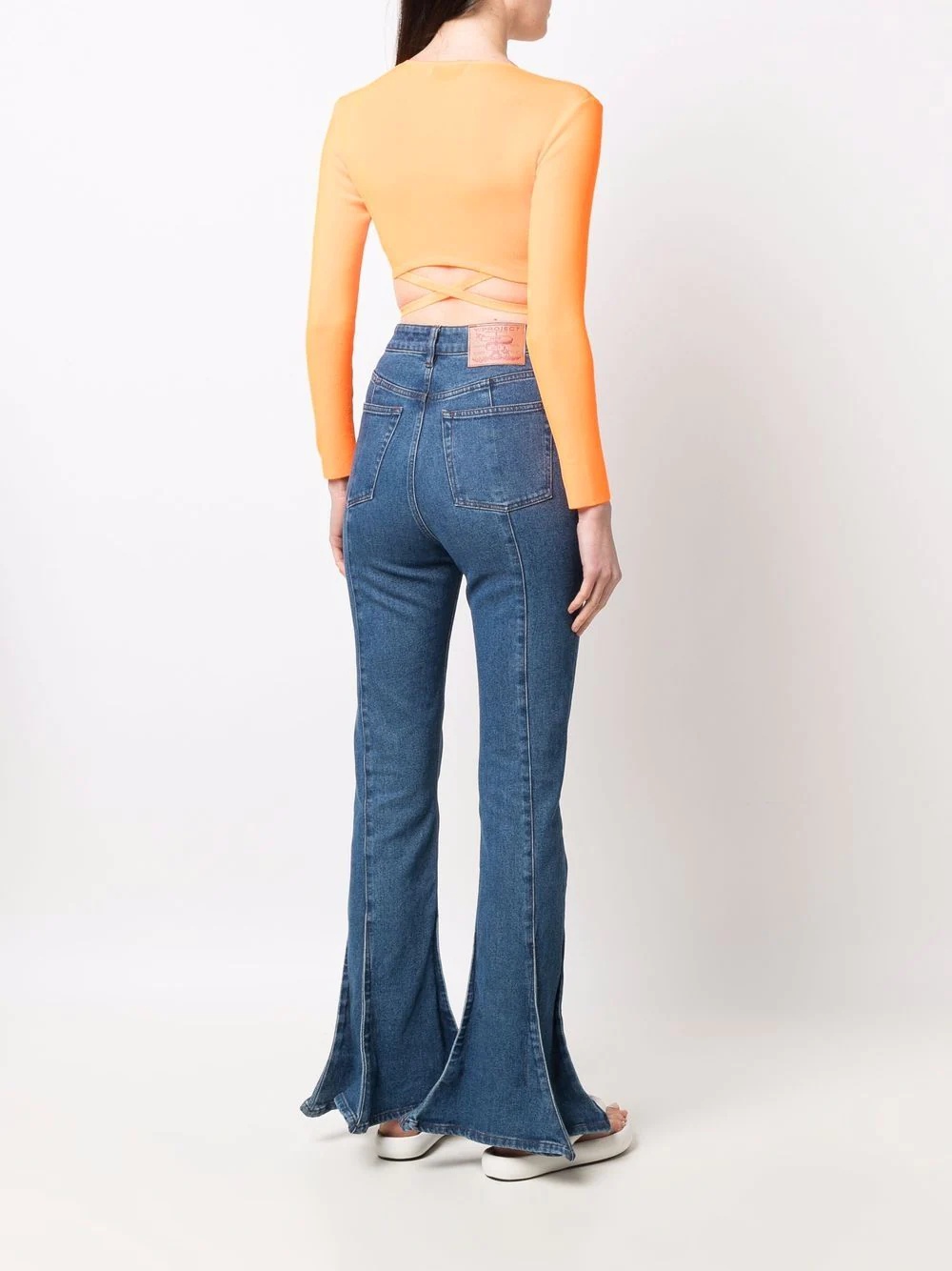 wrap knitted crop top - 4