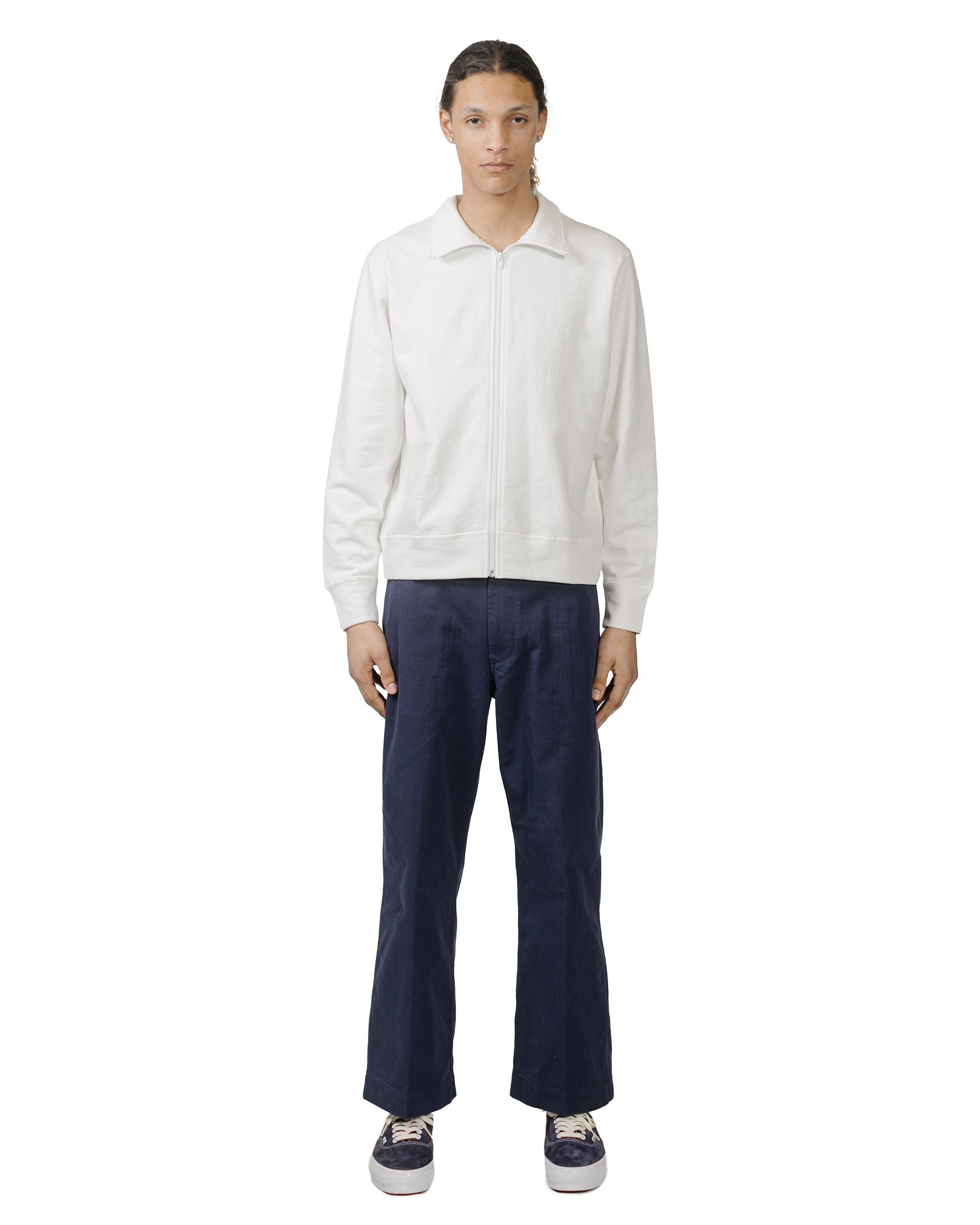 Textured Full Zip White - 4