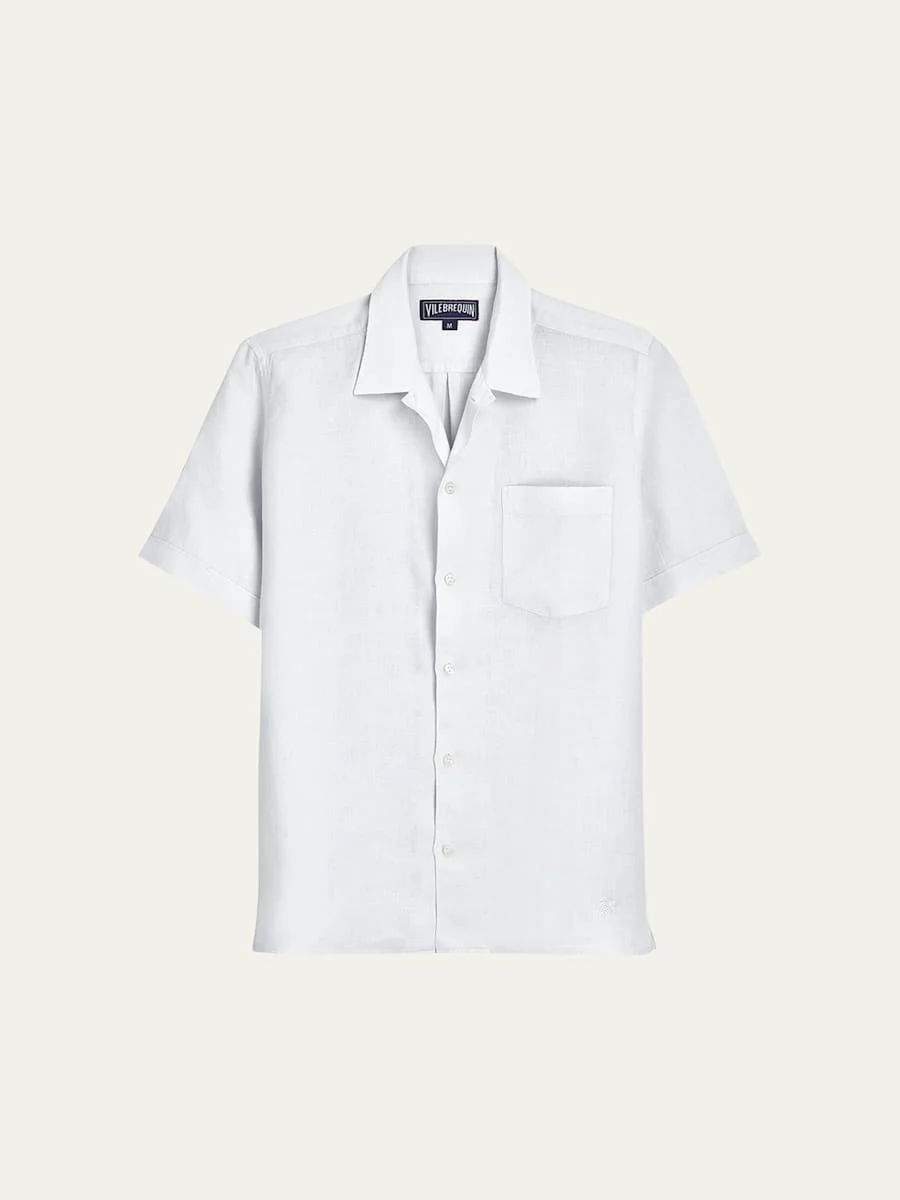 Men's Garment-Dyed Linen Camp Shirt - 1