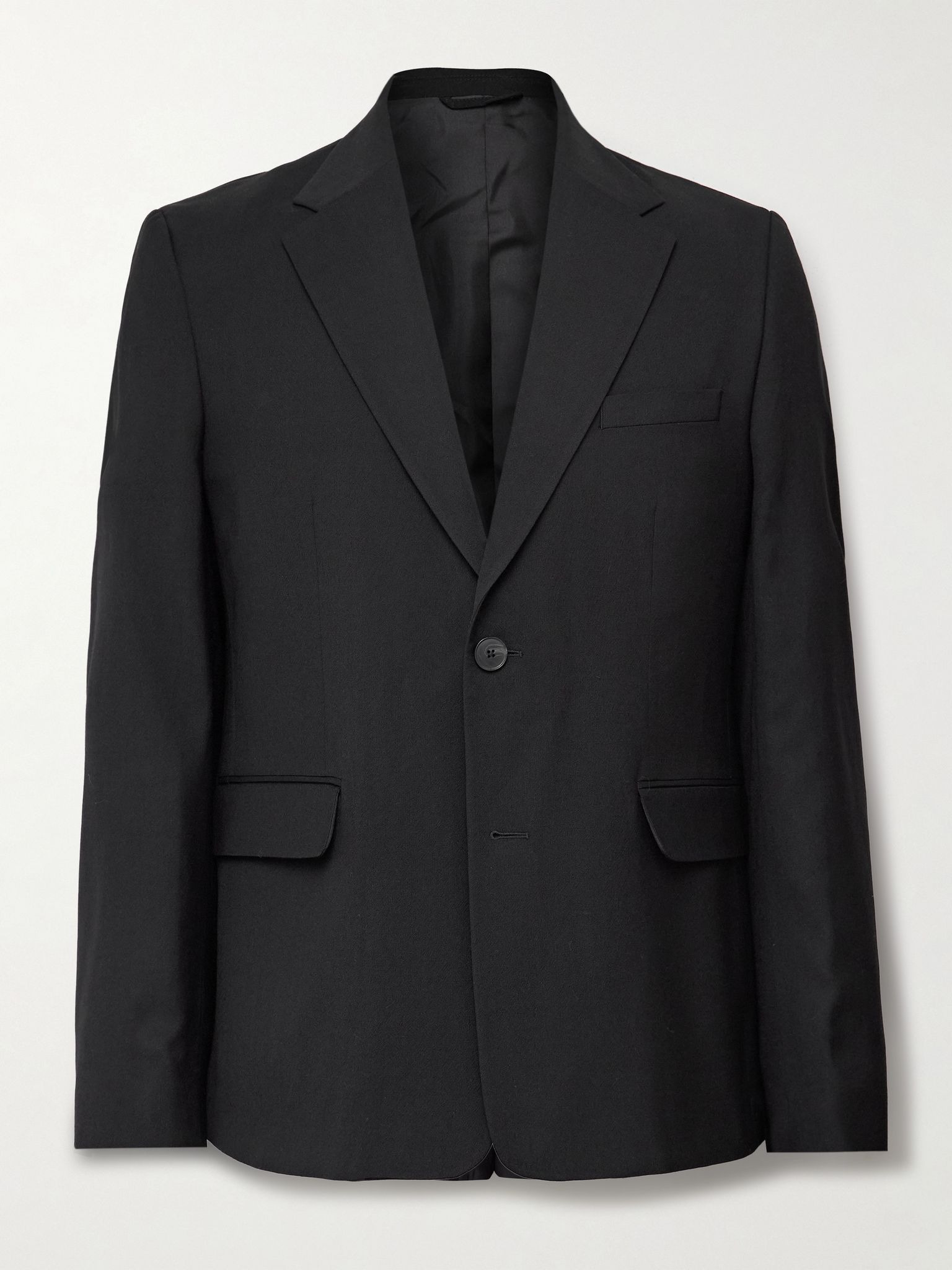 Wool Barathea Suit Jacket Black - 1