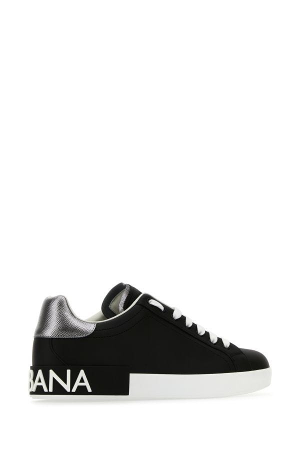 Black nappa leather Portofino sneakers - 3