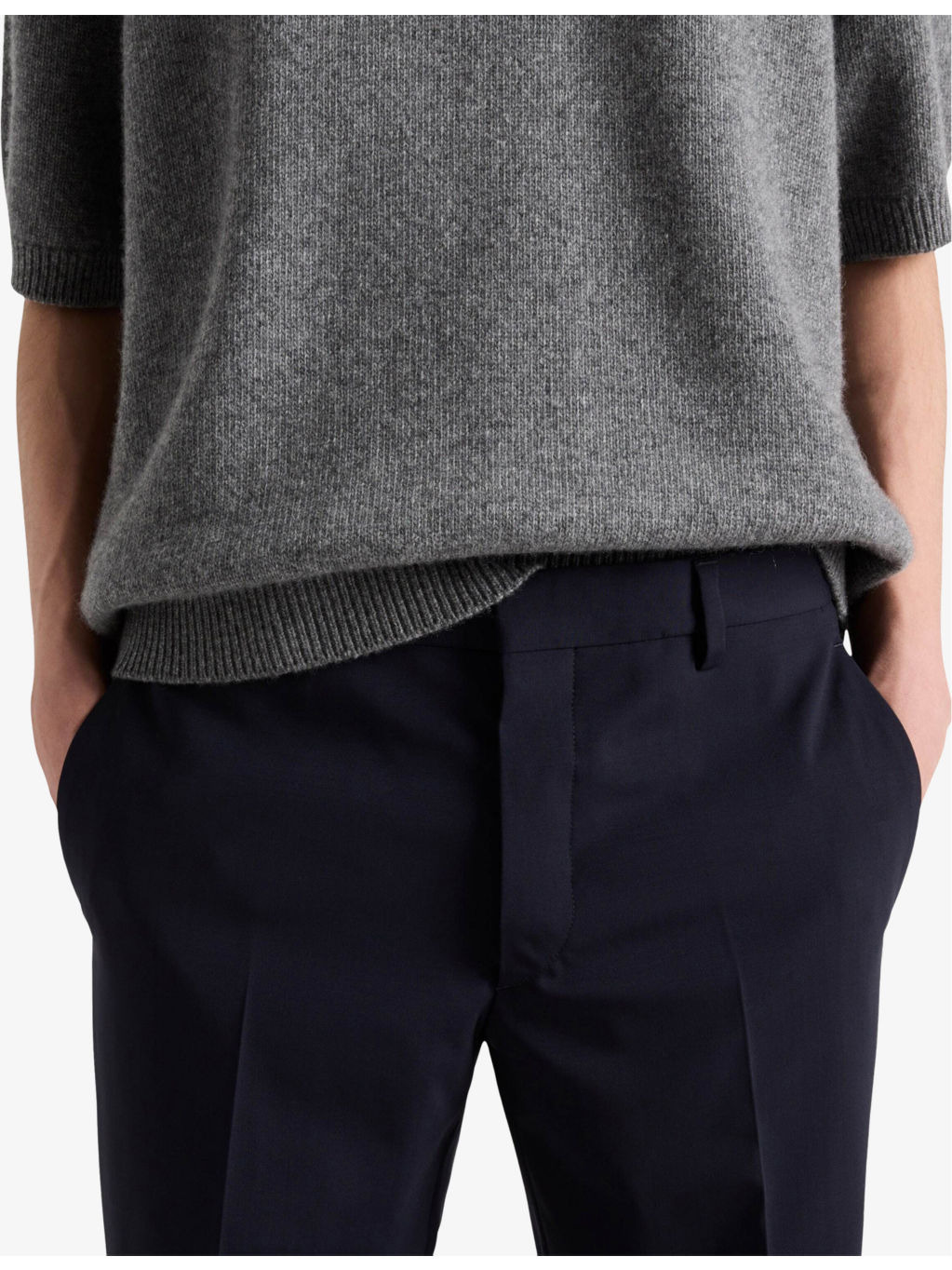 Triangle-logo slim-fit wool trousers - 3