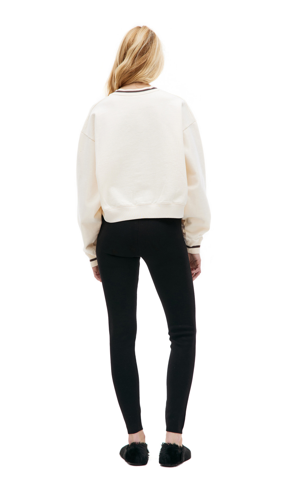 SERIF LOGO RIBBED LEGGING (BLACK) - 4