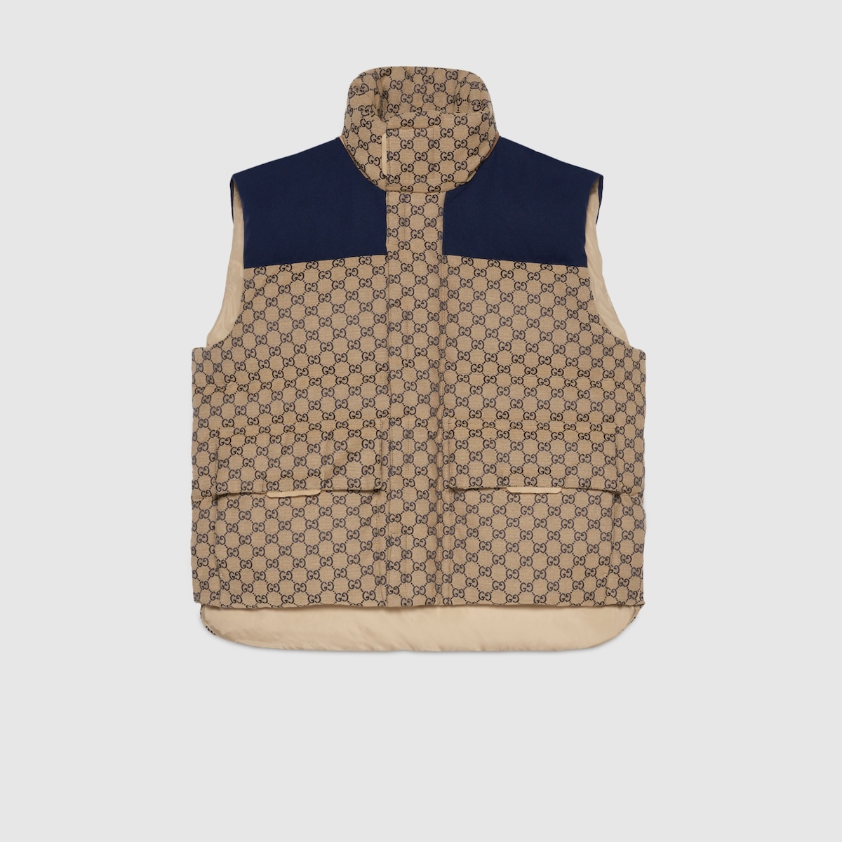 GG canvas down vest with detachable hood - 9