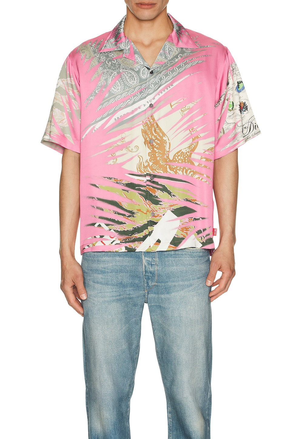 Printed Button Up Shirt - 3