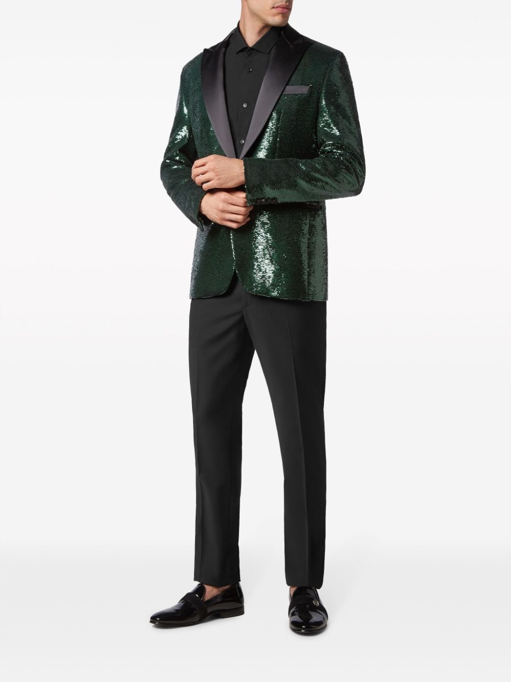 sequin-design single-breasted blazer - 2