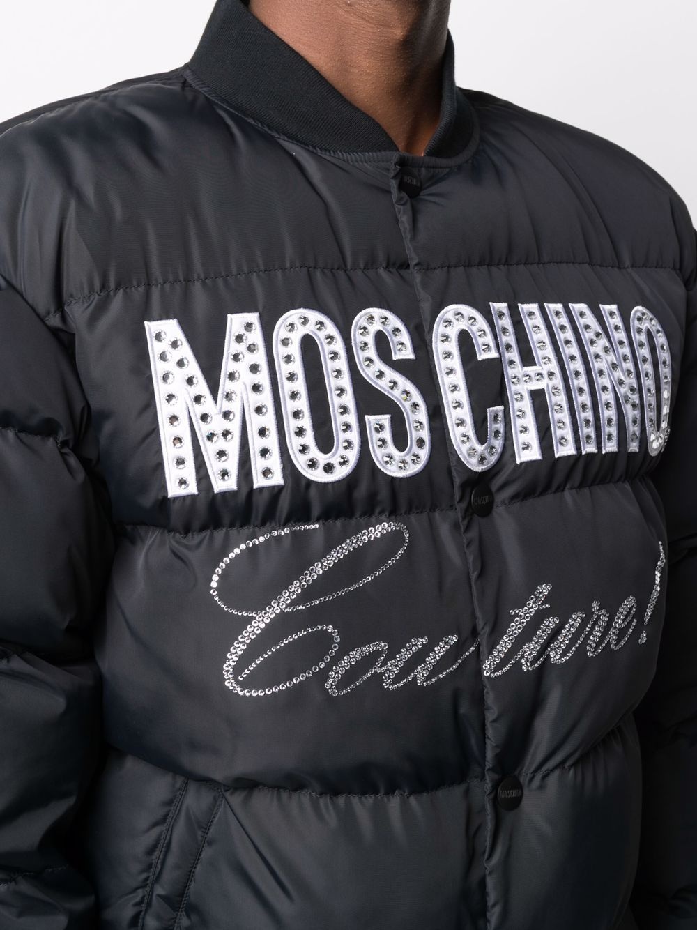 logo-print padded jacket - 5