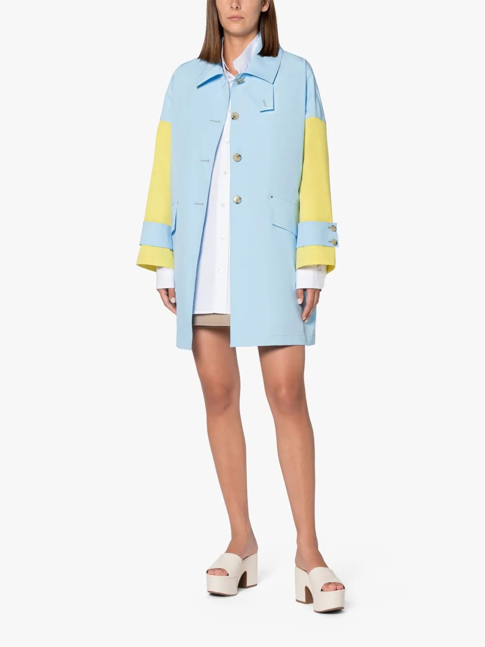 HUMBIE BLUE X YELLOW ECO DRY OVERCOAT - 2