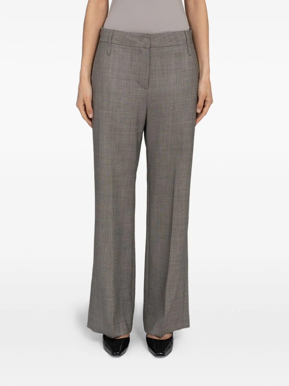 wool flared trousers - 1