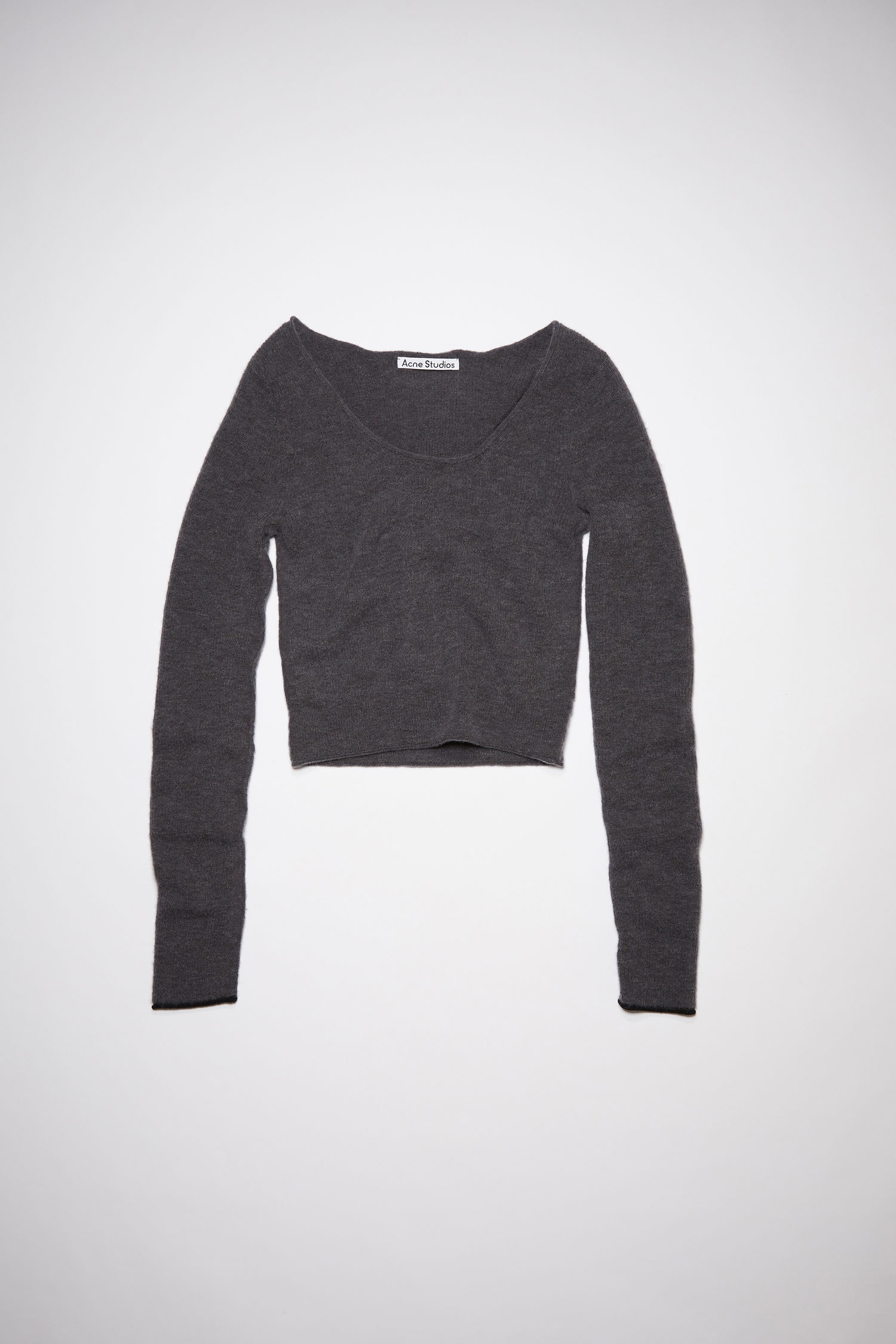 Scoop neck sweater - Dark grey - 1