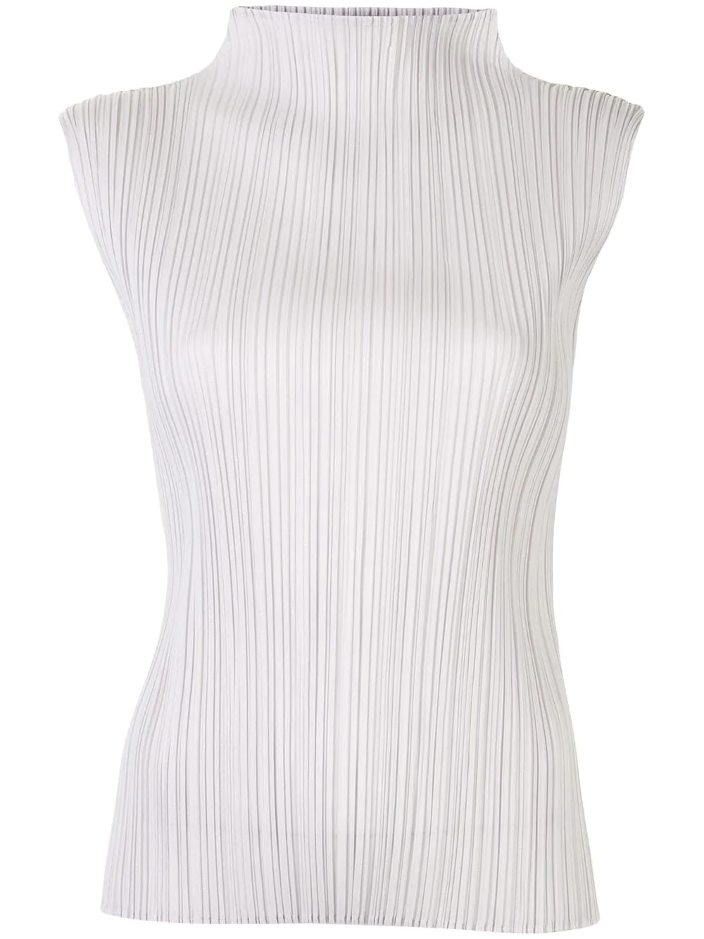 pleated high neck top - 1