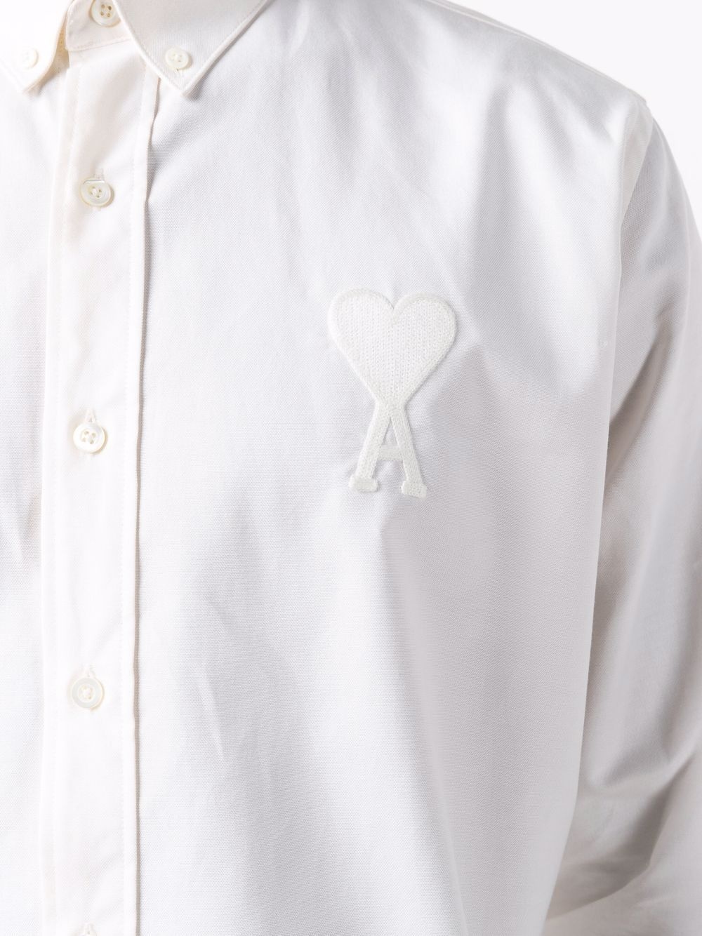 embroidered heart logo shirt - 5