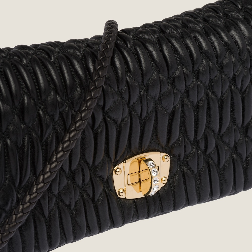 Miu Crystal Cloqué Nappa leather bag - 5