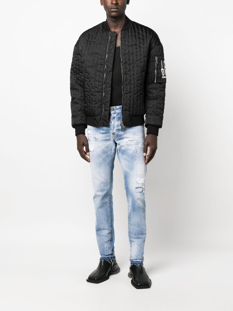 DSQUARED2 logo-patch distressed washed jeans outlook