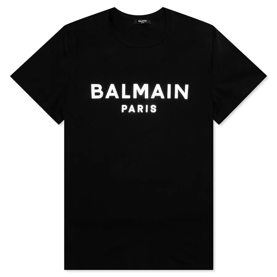 Balmain Logo Embossed Cotton T Shirt - 1