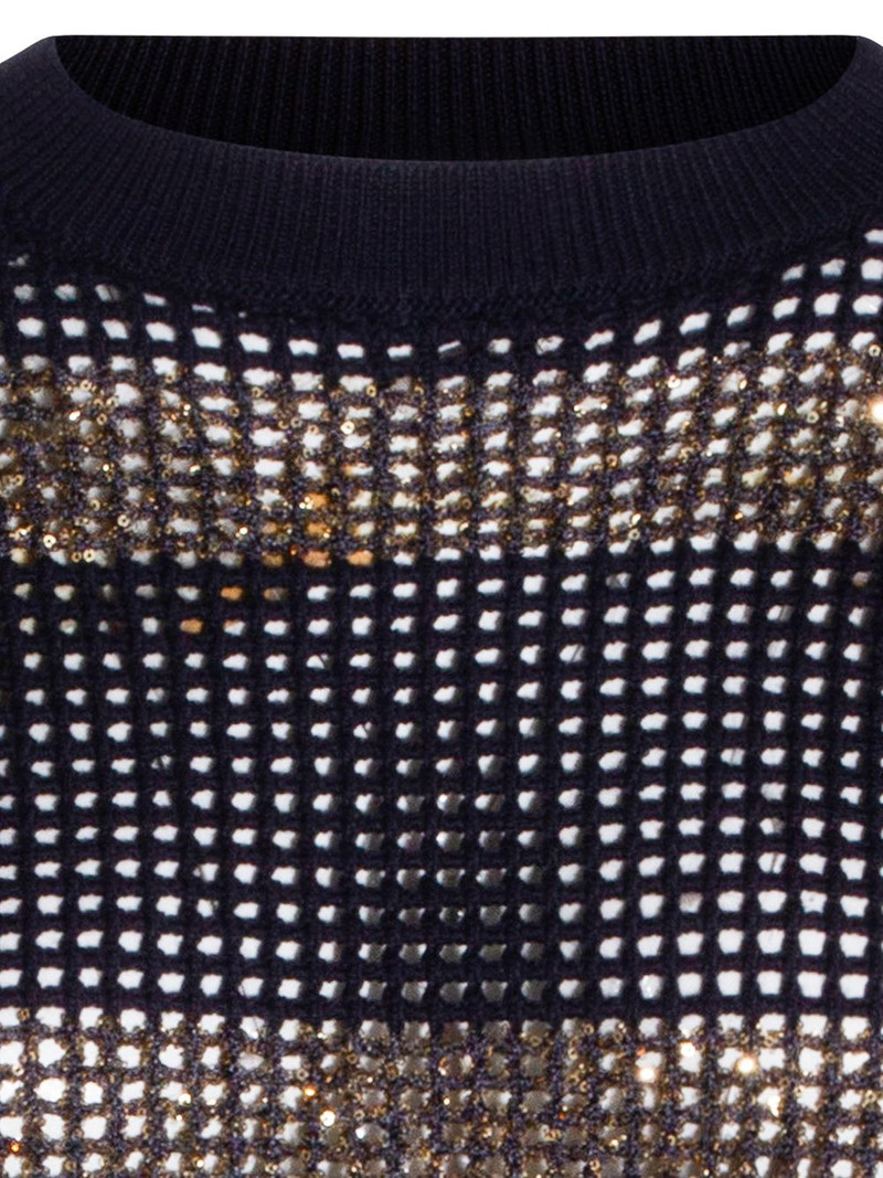 sequin-embellished open-knit sweater 4