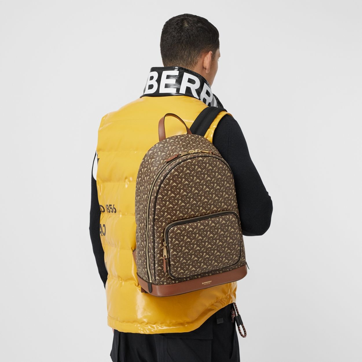 Monogram Print E-canvas and Leather Backpack - 4