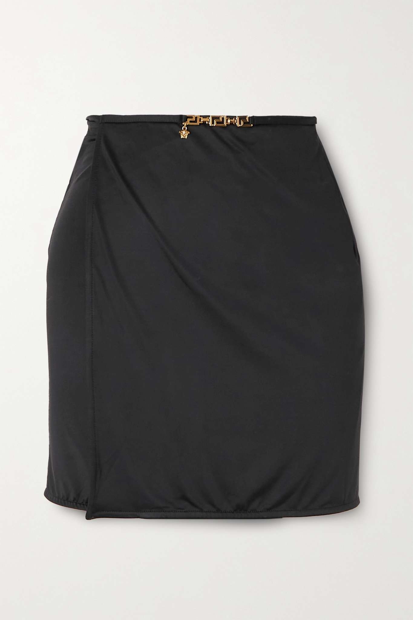 Embellished stretch mini wrap skirt - 1