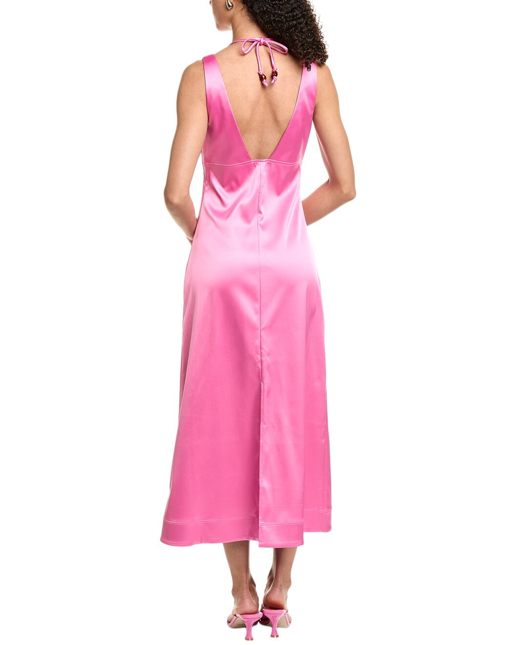 GANNI Double Satin Halter Neck Maxi Dress - 2