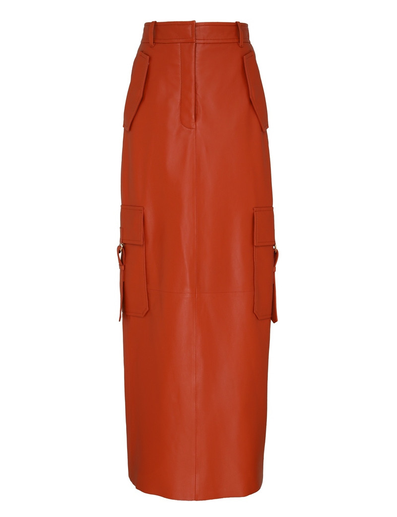 ILLUSTRATION LEATHER SKIRT - 1