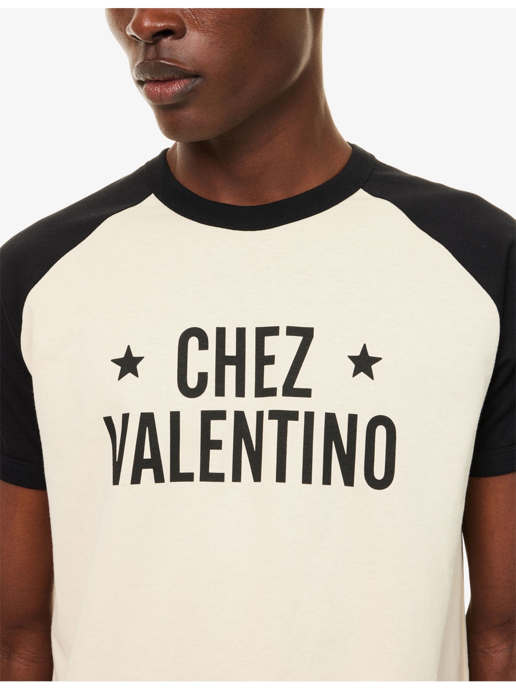 Chez-Valentino-Print Crewneck Cotton-Jersey T-Shirt - 5