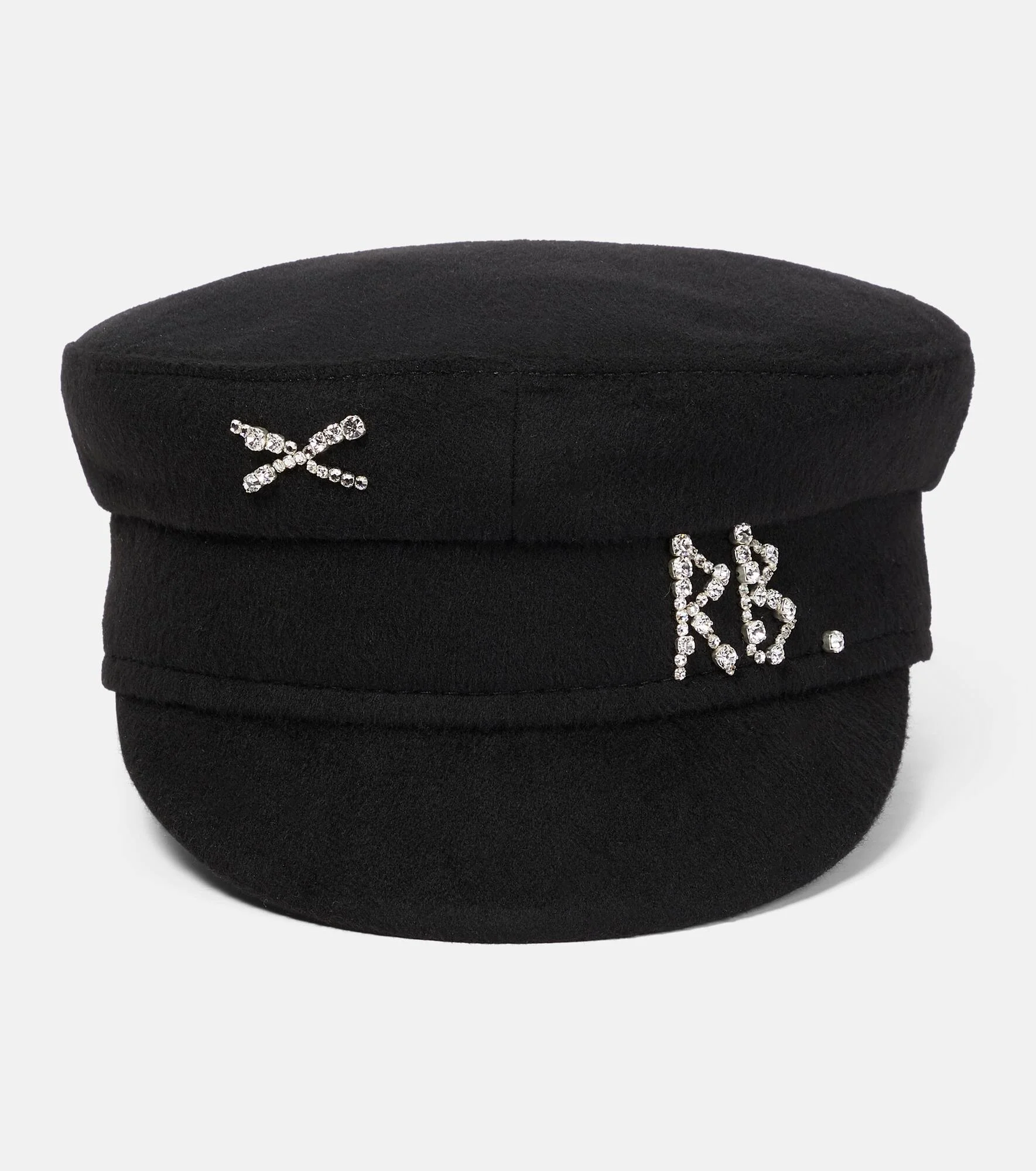 Embellished wool baker boy cap - 1