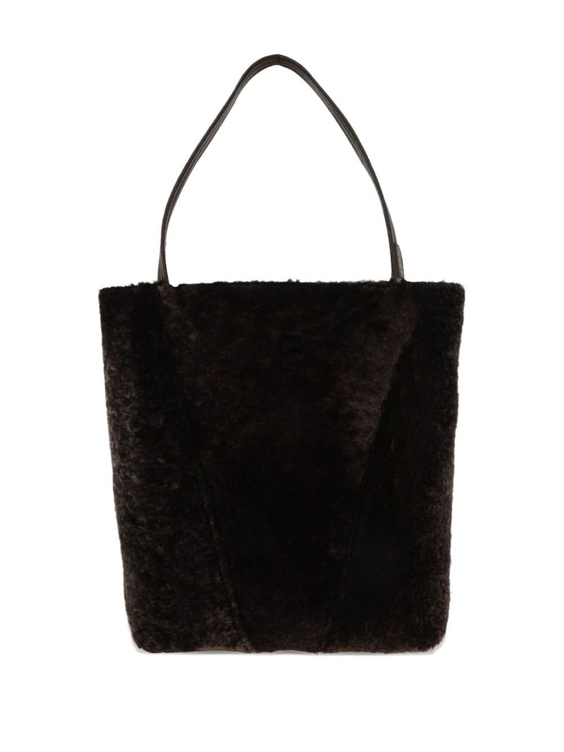 Chloé shearling panelled tote bag outlook